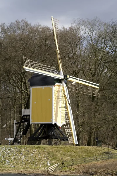 De standerdmolen uit huizen in Nederlands Openluchtmuseum in arnhem — Stockfoto