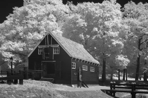 Infrared photo of shipyard — Stock Photo, Image