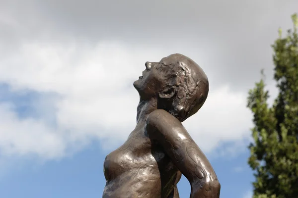 Frammento di scultura in bronzo nel giardino della tenuta Borg Verhildersum, Paesi Bassi — Foto Stock