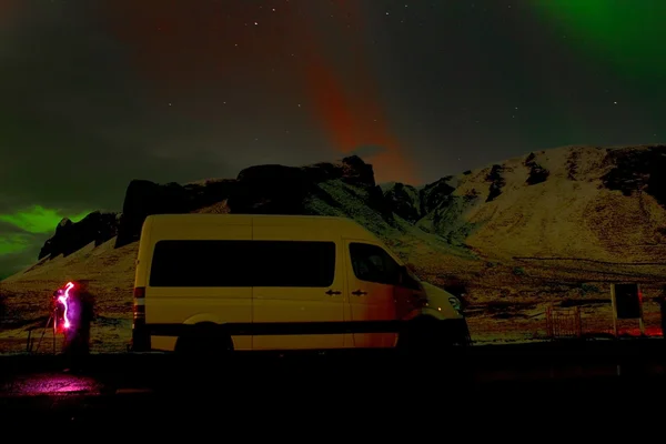 Fotografiando las auroras boreales en Islandia — Foto de Stock