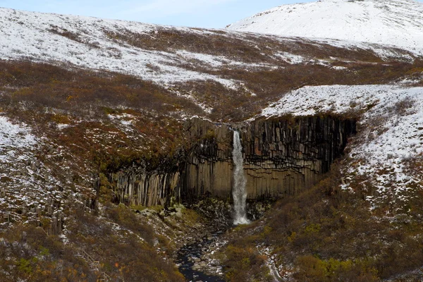 De svartifoss is een waterval in het nationale park skaftafell in het zuiden van IJsland — Stockfoto