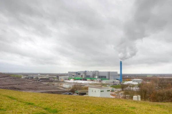 Kijk naar de verbranding van afval-attero van blinkerd in wijster, Nederland Stockafbeelding