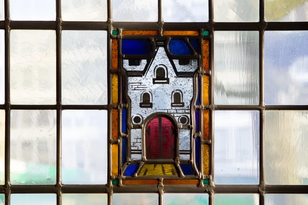 Glas-in-venster in de Joodse synagoge in enschede, Nederland Rechtenvrije Stockafbeeldingen