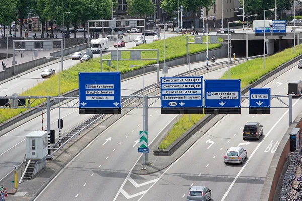Amsterdam, Netherlands: June 14, 2012 - View of road in Amsterdam — Stock Photo, Image