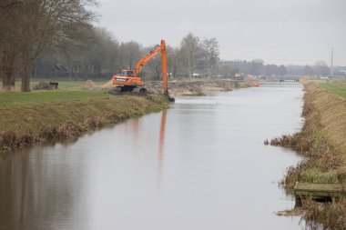 Wijster, Hollanda - 15 Aralık 2021 Linthorst-Homan Kanalı, Hollanda