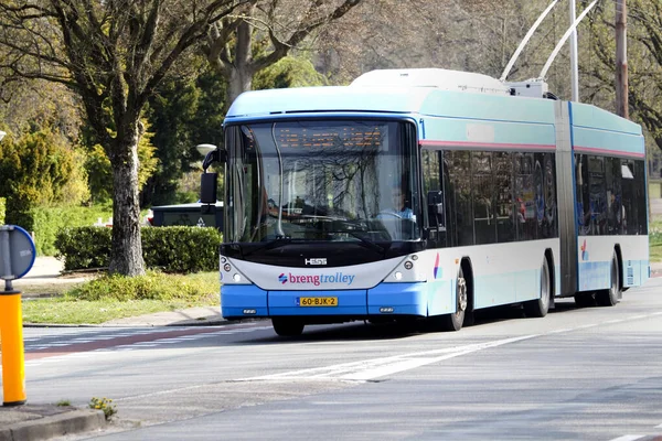 Arnhem Holandia Kwietnia 2022 Trolleybus Velperweg Arnhem Holandia — Zdjęcie stockowe