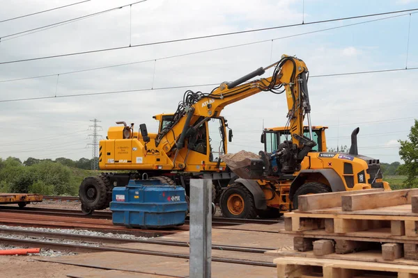 Hoogeveen Países Baixos Maio 2022 Trem Track Work Prorail Hoogeveen — Fotografia de Stock