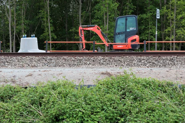 Hoogeveen Países Baixos Maio 2022 Trem Track Work Prorail Hoogeveen — Fotografia de Stock