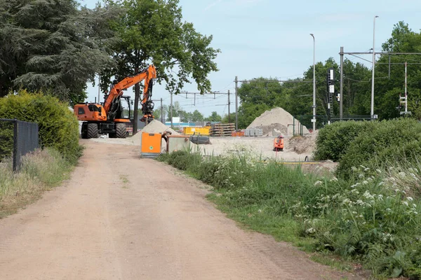 Hoogeveen Países Baixos Maio 2022 Trem Track Work Prorail Hoogeveen — Fotografia de Stock