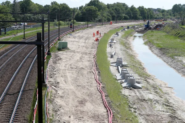 Hoogeveen Países Baixos Maio 2022 Trem Track Work Prorail Hoogeveen — Fotografia de Stock