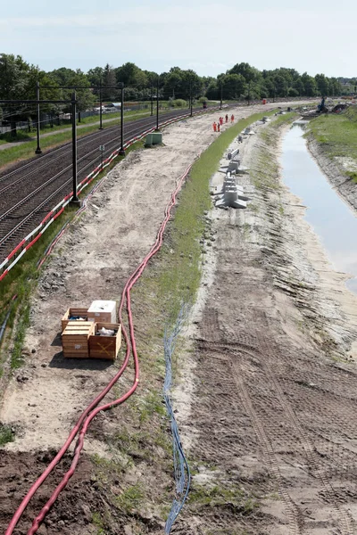 Hoogeveen Países Baixos Maio 2022 Trem Track Work Prorail Hoogeveen — Fotografia de Stock