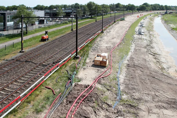 Hoogeveen Países Baixos Maio 2022 Trem Track Work Prorail Hoogeveen — Fotografia de Stock
