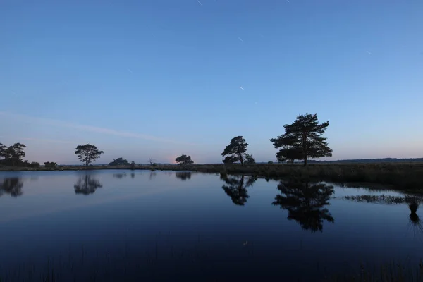 Nocne Zdjęcie Torfowiska Dwingelderveld Holandia — Zdjęcie stockowe