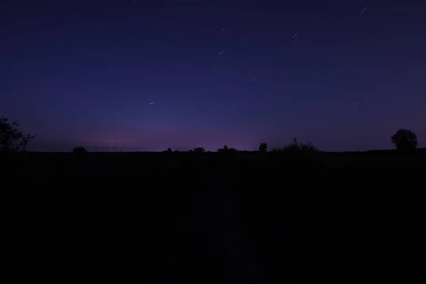 Foto Nocturna Cielo Estrellado Dwingelderveld Holanda —  Fotos de Stock