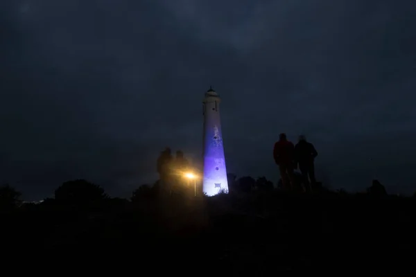 Schiermonnikoog Holandia Września 2022 Biała Latarnia Morska Schiermonnikoog Holandia — Zdjęcie stockowe