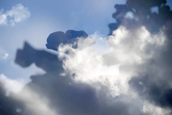 Dubbel Schot Wolken Hangpetunia Schiermonnikoog Nederland — Stockfoto
