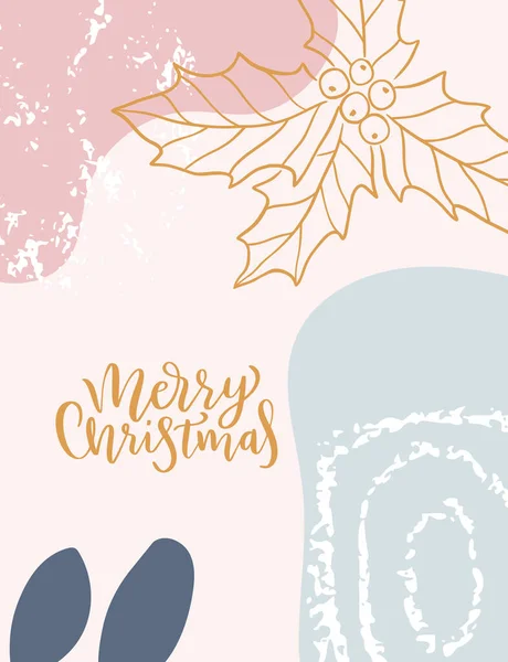 Weihnachten abstrakte Hintergrundtextur im modernen Stil. Illustration zum neuen Jahr. Minimal art. Vektorillustration moderne Layout-Vorlage. Poster mit abstrakten Formen, Textur. — Stockvektor