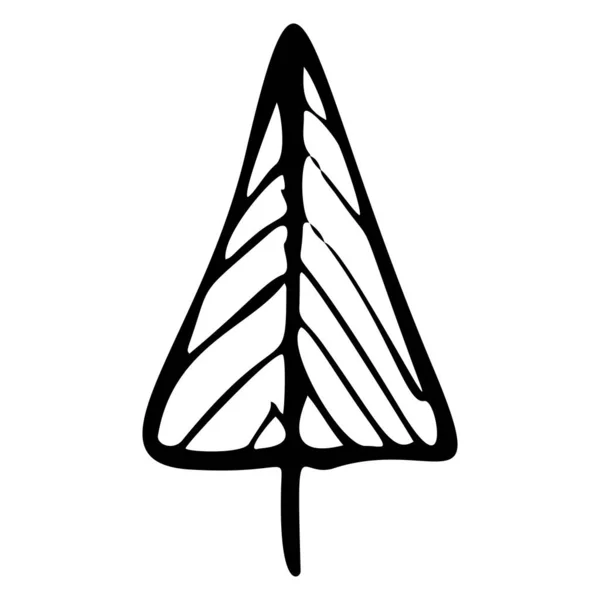 Kerstboom doodle. Met de hand getekend kerstversiering pictogrammen. Vector illustratie geïsoleerd op witte achtergrond. — Stockvector