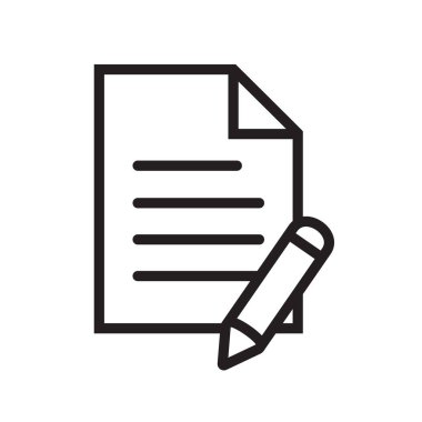 Kağıt kalem simgesi, belge, bant vektör simgesi.