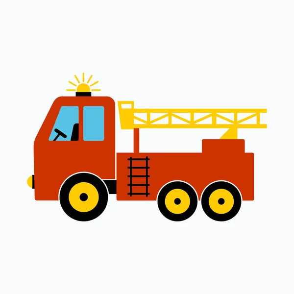 Fire Truck Kreskówka Wektor Ilustracji Dla Dzieci — Wektor stockowy