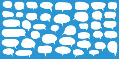 Konuşma baloncukları. Boş vektör beyaz konuşma baloncukları. Çizgi film balonu kelime tasarımı.