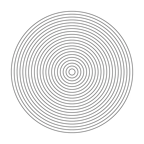 Konzentrisches Kreiselement Schwarz Weißer Farbring Abstrakte Vektorillustration Für Schallwelle Monochrom — Stockvektor