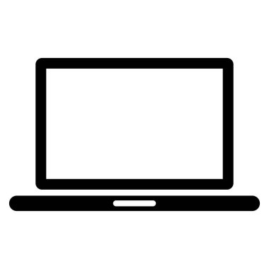 Boş ekranlı dizüstü bilgisayar simgesi vektörü.