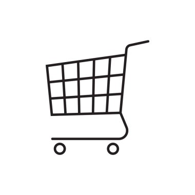 Alışveriş sepeti simgesi. Arabası simgesi.