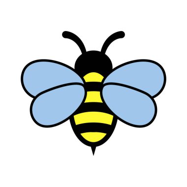 Beyaz arkaplanda bal arısı simgesi