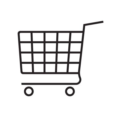Trolley ikonu. Alışveriş arabası simgesi.