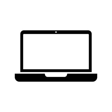 Boş ekranlı dizüstü bilgisayar simgesi vektörü.