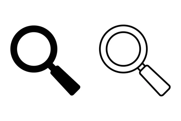 Поиск Значок Увеличительная Иконка Стеклянной Линии Векторная Лупа Знак Лупы — стоковый вектор