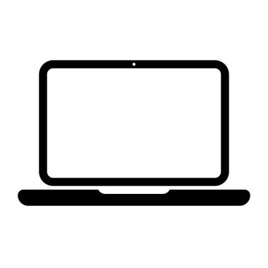 Boş ekranlı dizüstü bilgisayar simgesi vektörü.