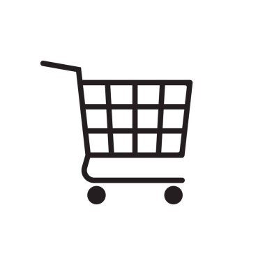 Trolley ikonu. Alışveriş arabası simgesi.