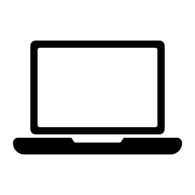 Boş ekranlı dizüstü bilgisayar simgesi vektörü.