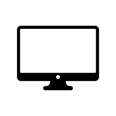 Boş ekran simgesi ile bilgisayar monitörü. TV vektör simgesi.