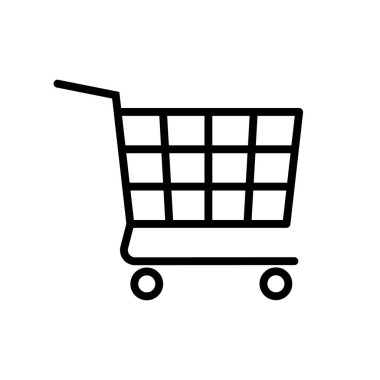 Trolley ikonu. Alışveriş arabası simgesi.