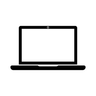 Boş ekranlı dizüstü bilgisayar simgesi vektörü.