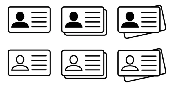 Colectarea Pictogramelor Cardul Funcţionar Angajatului Permisul Conducere Cardul Identificare Simbolul — Vector de stoc