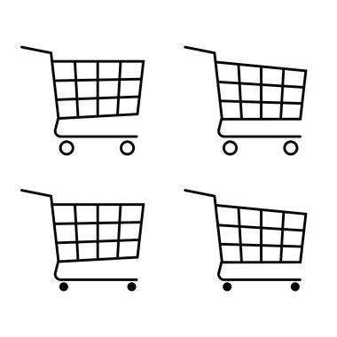 Trolley ikonu. Alışveriş arabası simgesi.