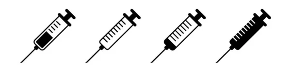 Spruta Injektion Ikonen Vektor Fyllda Platta Tecken Solid Piktogram Isolerade — Stock vektor