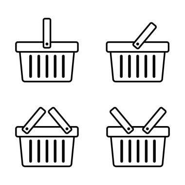 Alışveriş sepeti satırı simgesi - vektör çizim