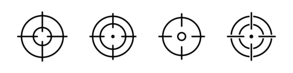 Apunta Icono Icono Del Objetivo Marca Tiro Apuntando Signo Vectorial — Vector de stock