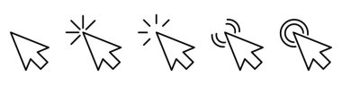 Cursor arrows icons, click icon, vector icons set. Stock vector.
