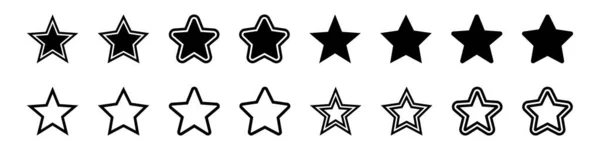 Koleksi Ikon Bintang Bintang Yang Berbeda Ditetapkan Ilustrasi Vektor - Stok Vektor