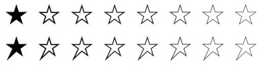 Star icon collection. Different stars set. Vector illustration.