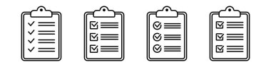 Clipboard with checklist icon flat style isolated on background. Checklist sign symbol for web site and app design.