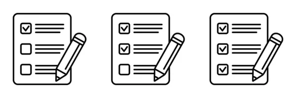 Checklist Pencil Vector Illustration Test Vector Icon — Stock Vector