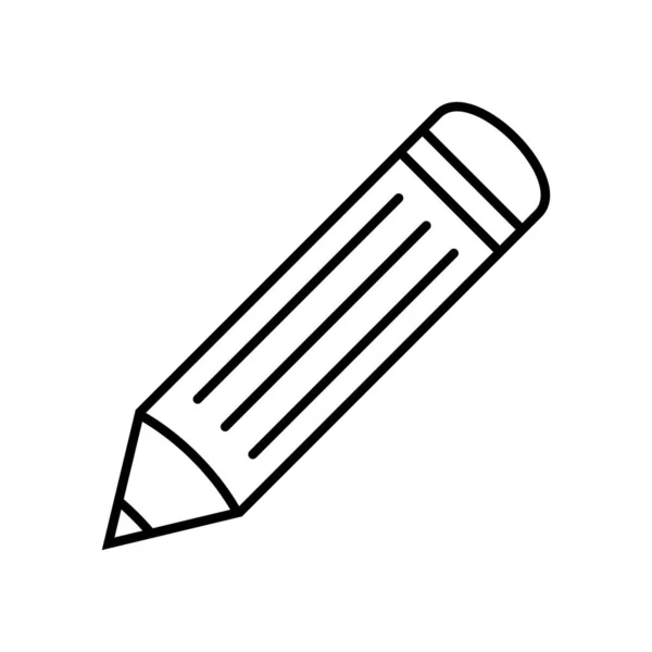 Wooden Pencil Line Icon Vector Illustration — Stock vektor