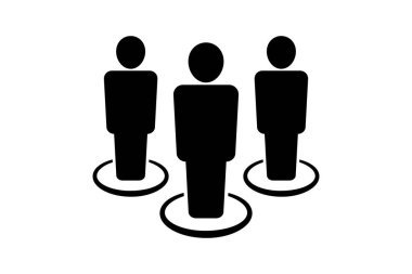 İnsan simgesi, takım simgesi, grup simgesi, dış hatlar ve katı vektör illüstrasyonu, izole edilmiş resimtogram.